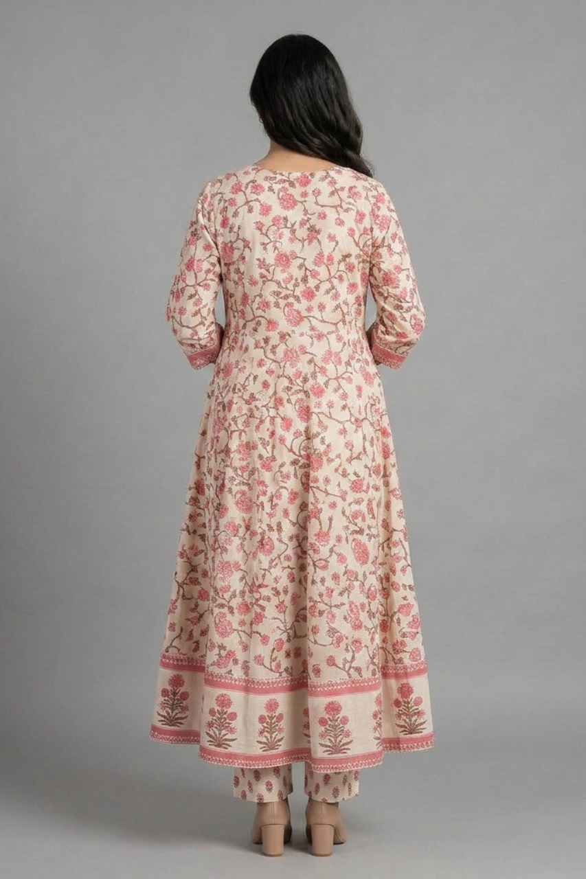 Pure Cotton Printed Kurti Set with Pant & Dupatta