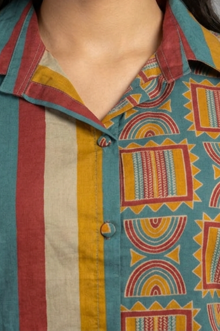 Multicolor Cotton Co-ord Set with Printed Design