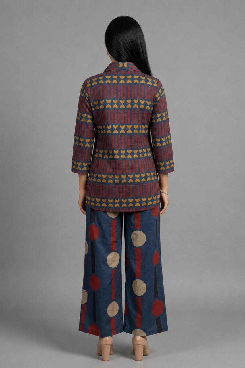 Blue Printed Cotton Co-ord Set