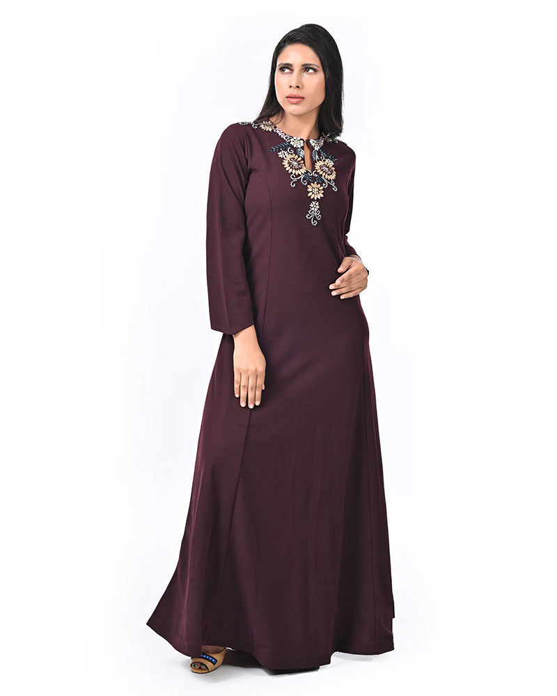 Dark Maroon Regal Gown