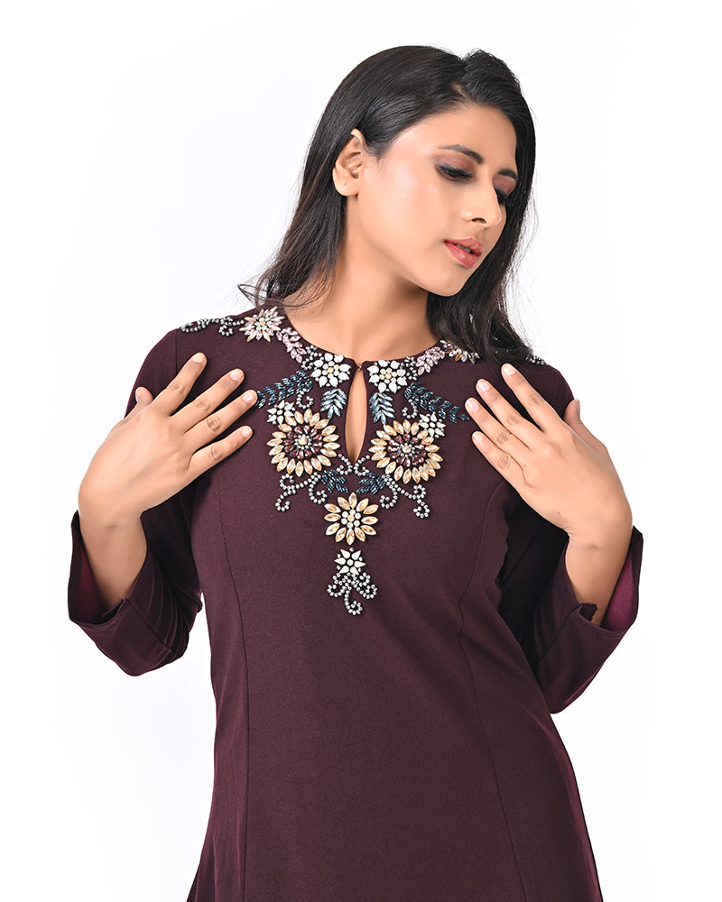Dark Maroon Regal Gown