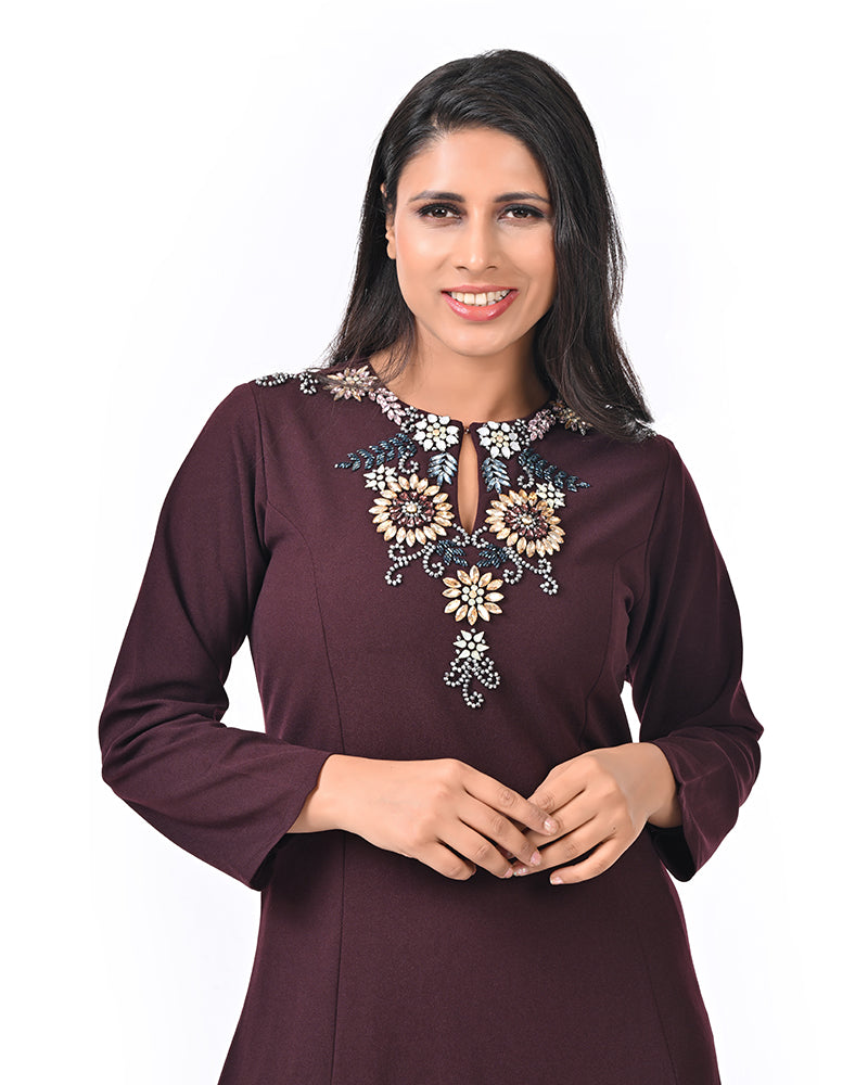 Dark Maroon Regal Gown