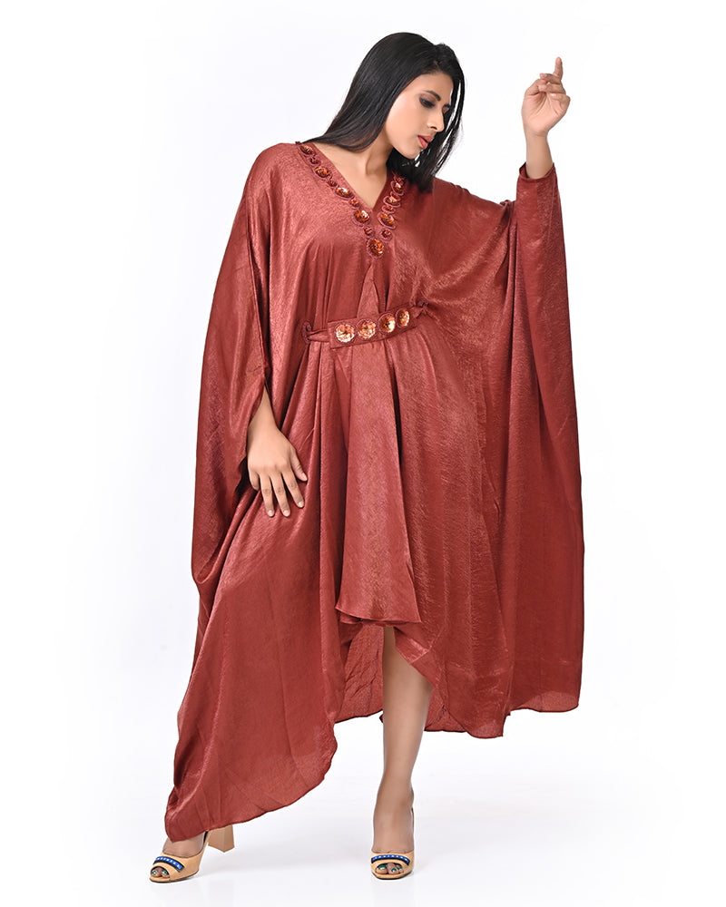 Brown Pearl Kaftan