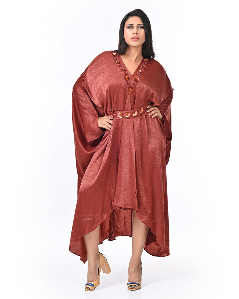 Brown Pearl Kaftan