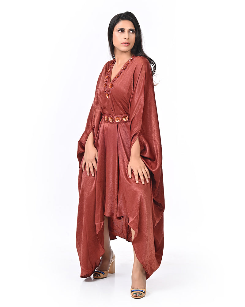 Brown Pearl Kaftan