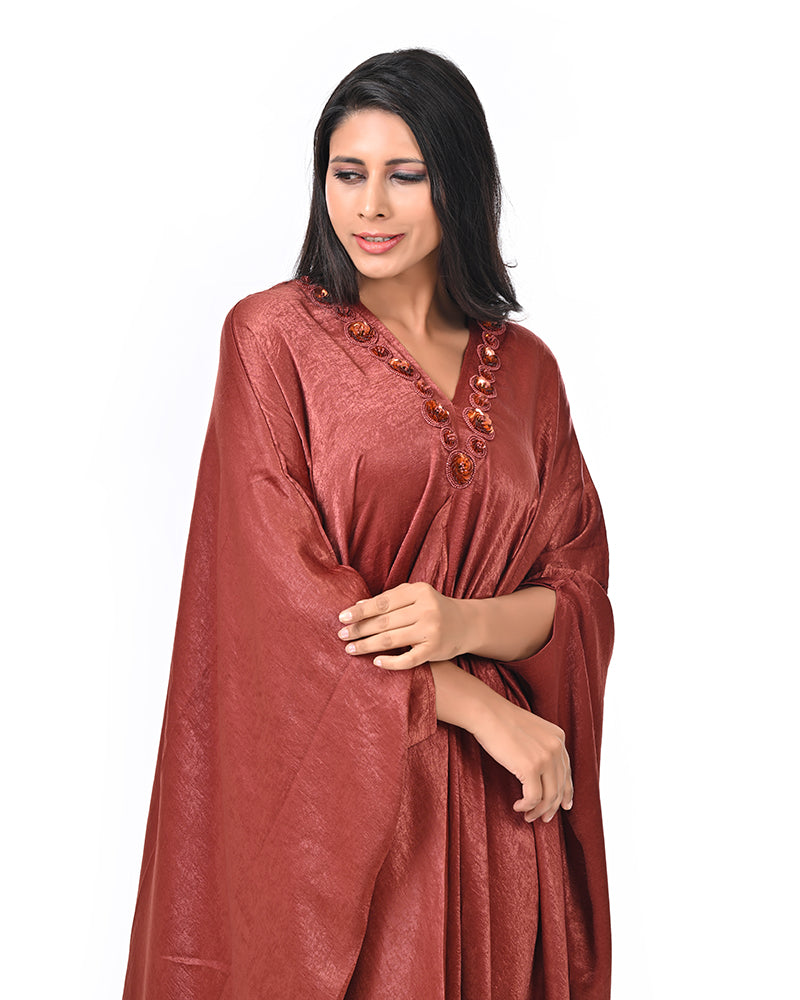 Brown Pearl Kaftan