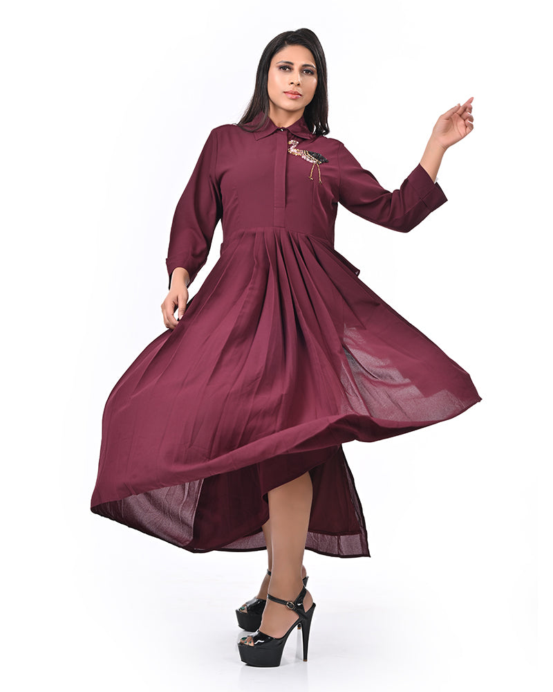 Maroon Dazzle Dress