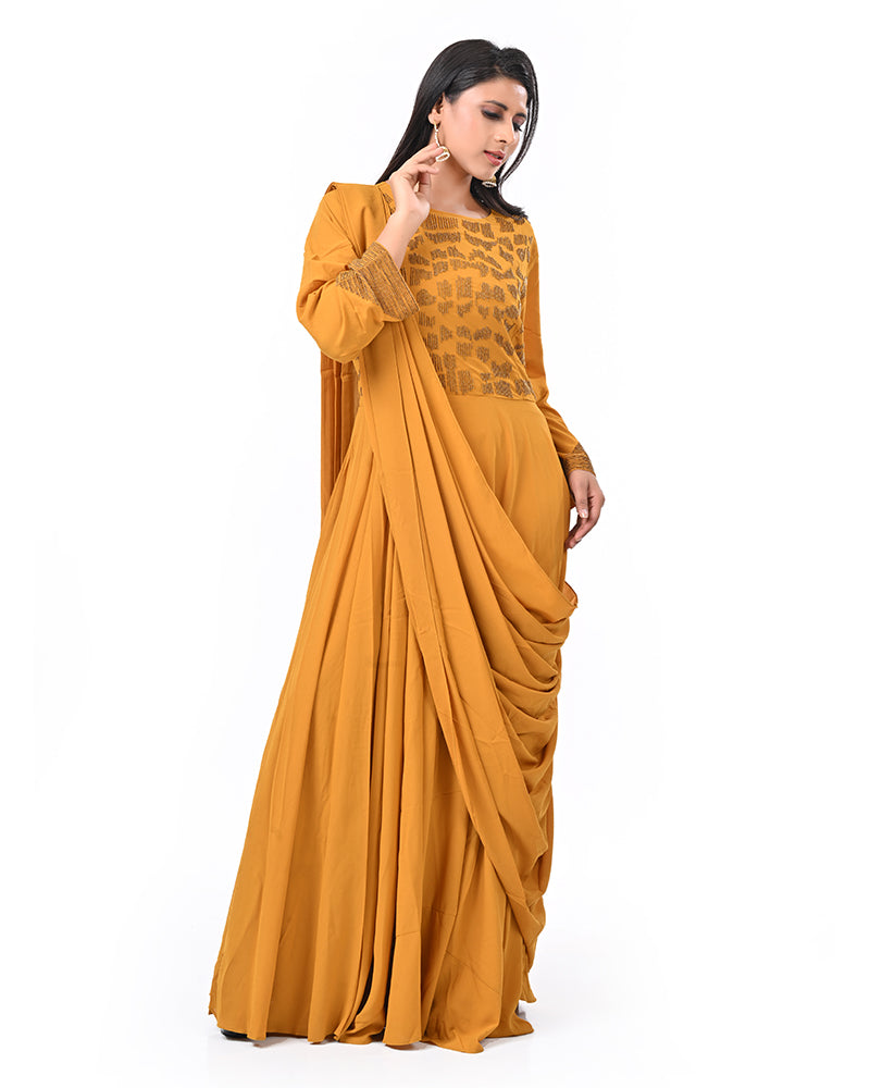 Turmeric Elegance Ethnic Gown