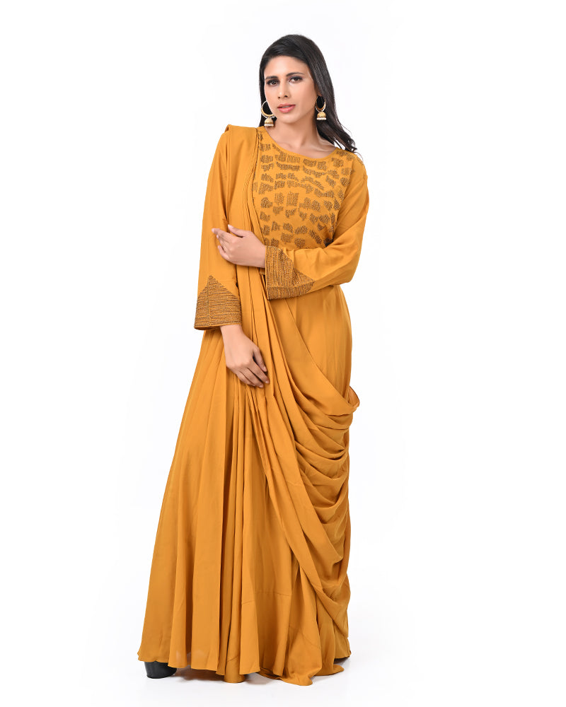 Turmeric Elegance Ethnic Gown