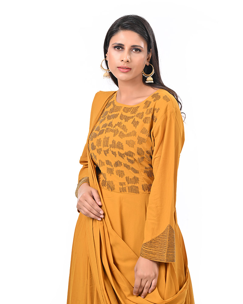 Turmeric Elegance Ethnic Gown