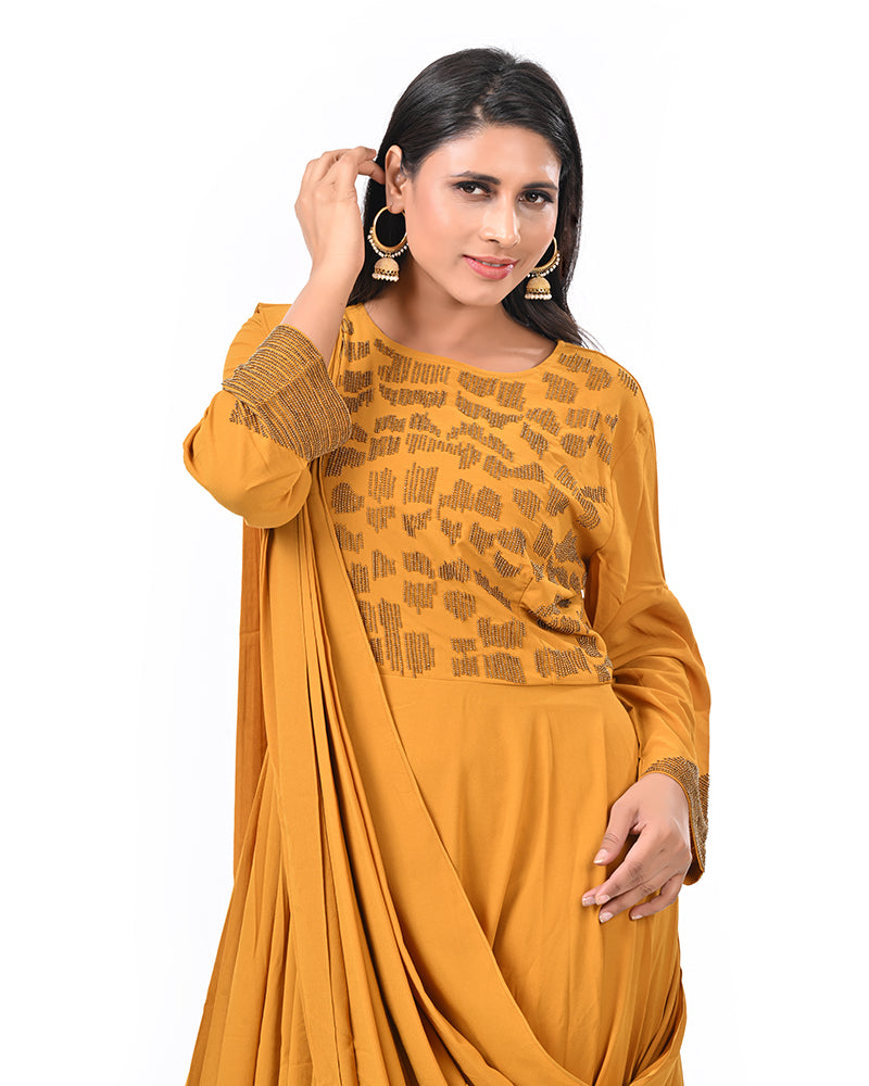 Turmeric Elegance Ethnic Gown
