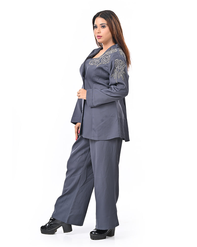 Gray Black Grace Coord Set