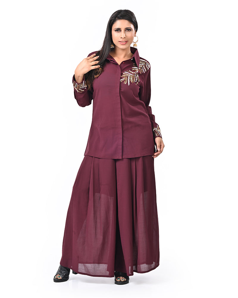 Maroon Elegance Coord Set
