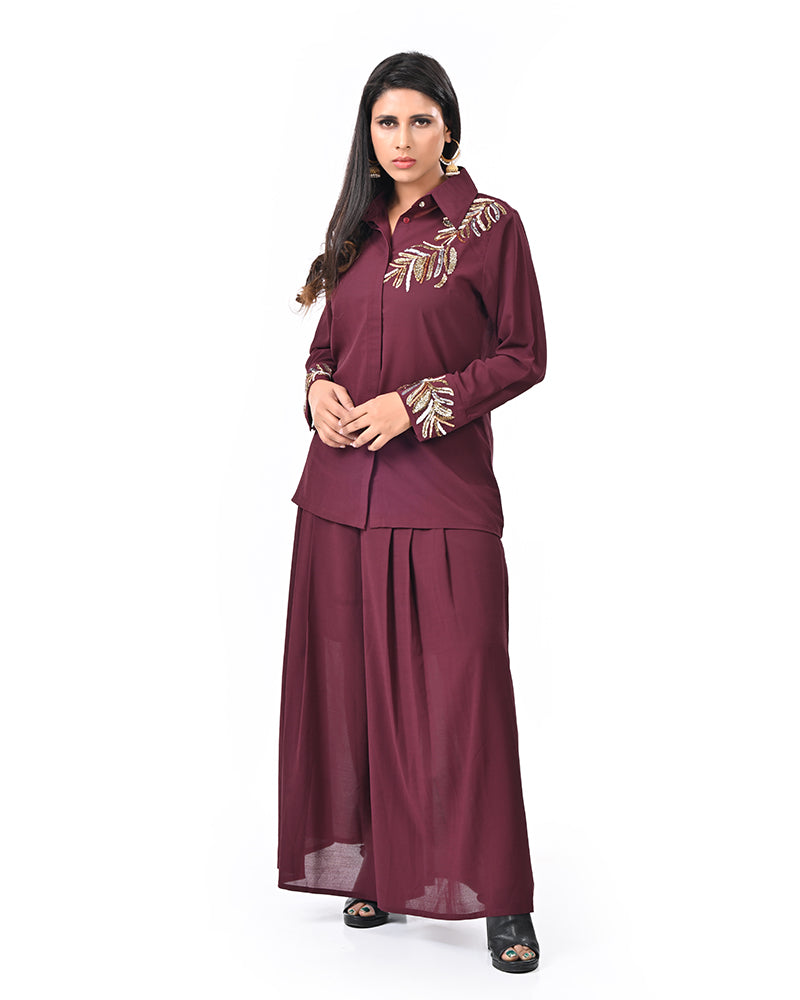 Maroon Elegance Coord Set