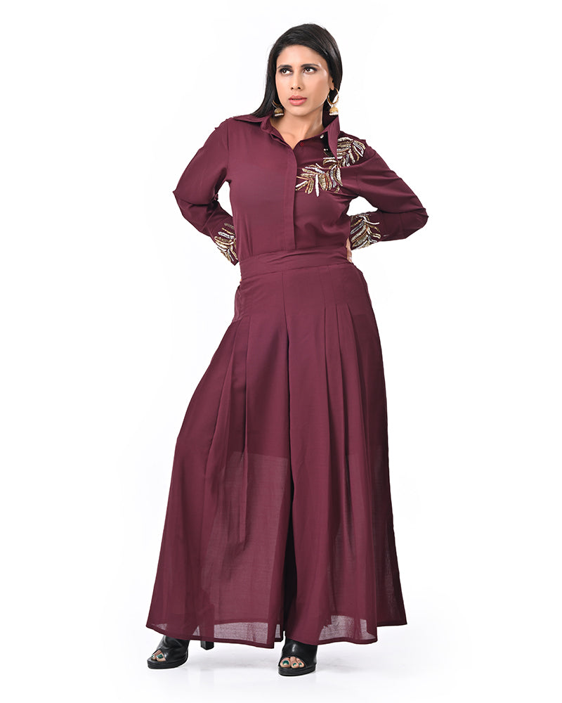 Maroon Elegance Coord Set