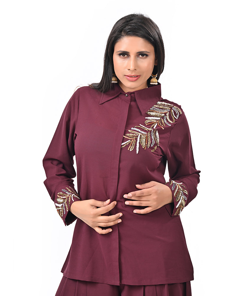 Maroon Elegance Coord Set