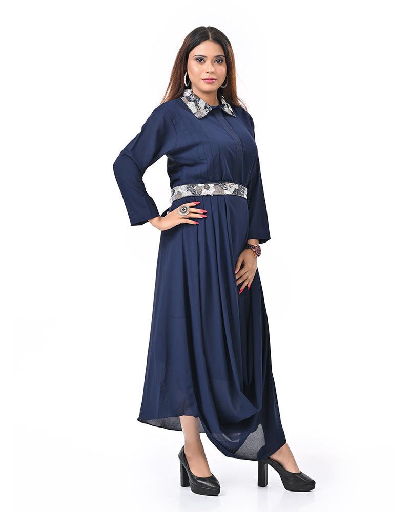 Navy Blue Luxe Dress