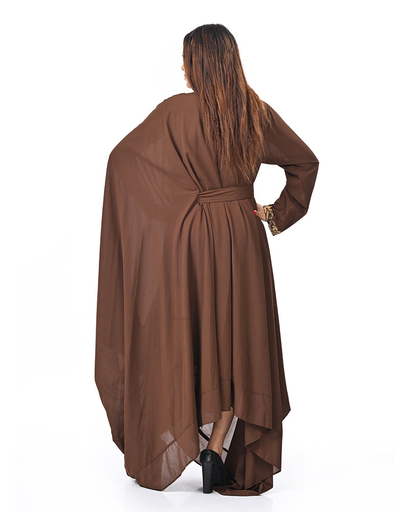 Brown Luxe Embroidered Dress