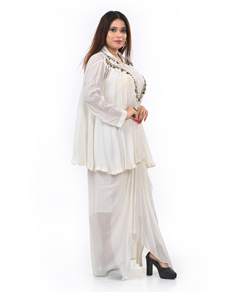 White Seashell Glam Dress