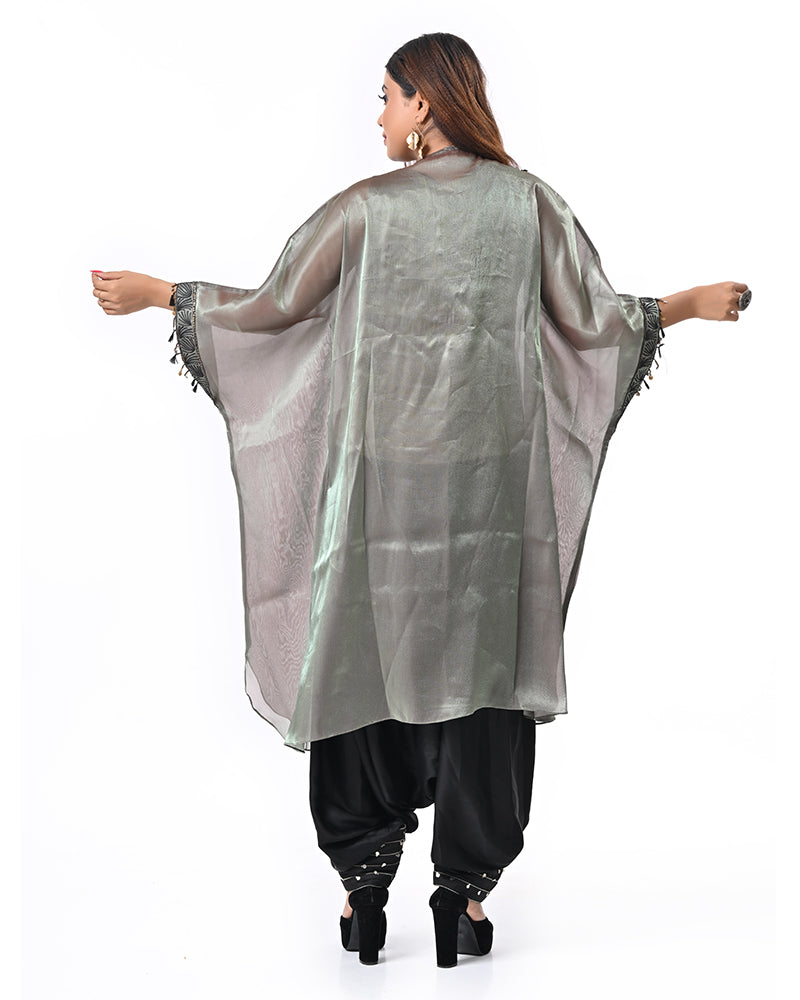 Olive Stone Embroidered Kaftan