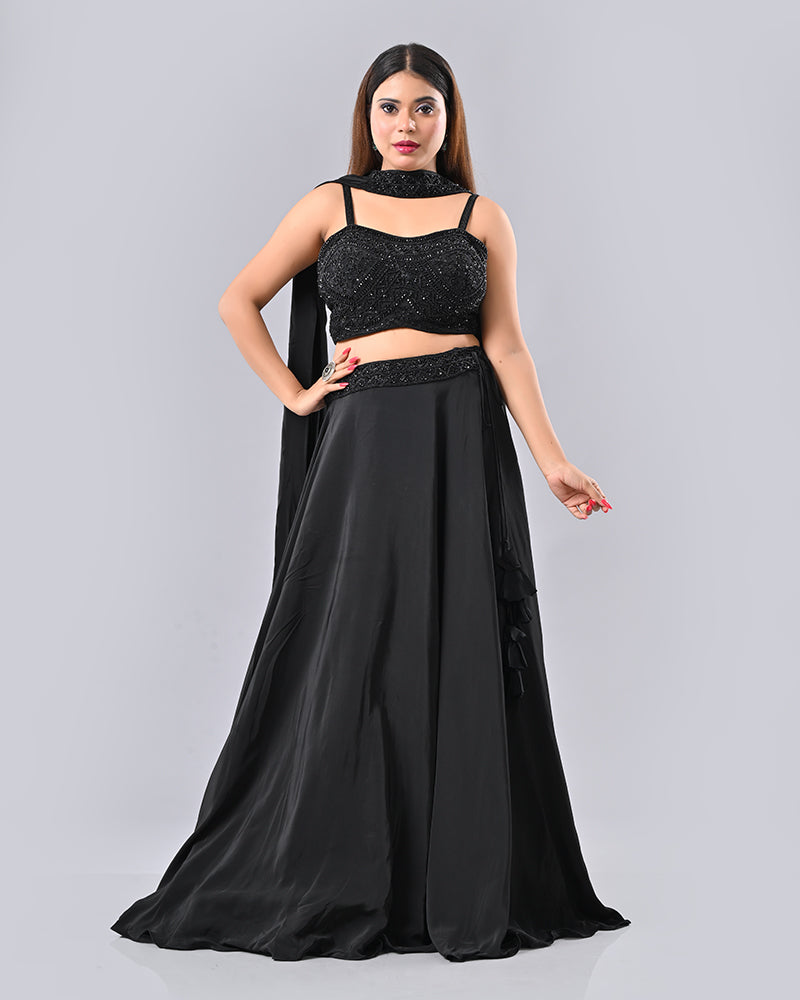 Black Luxe Pearl Lehenga