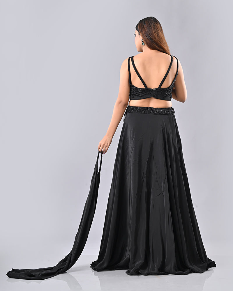 Black Luxe Pearl Lehenga