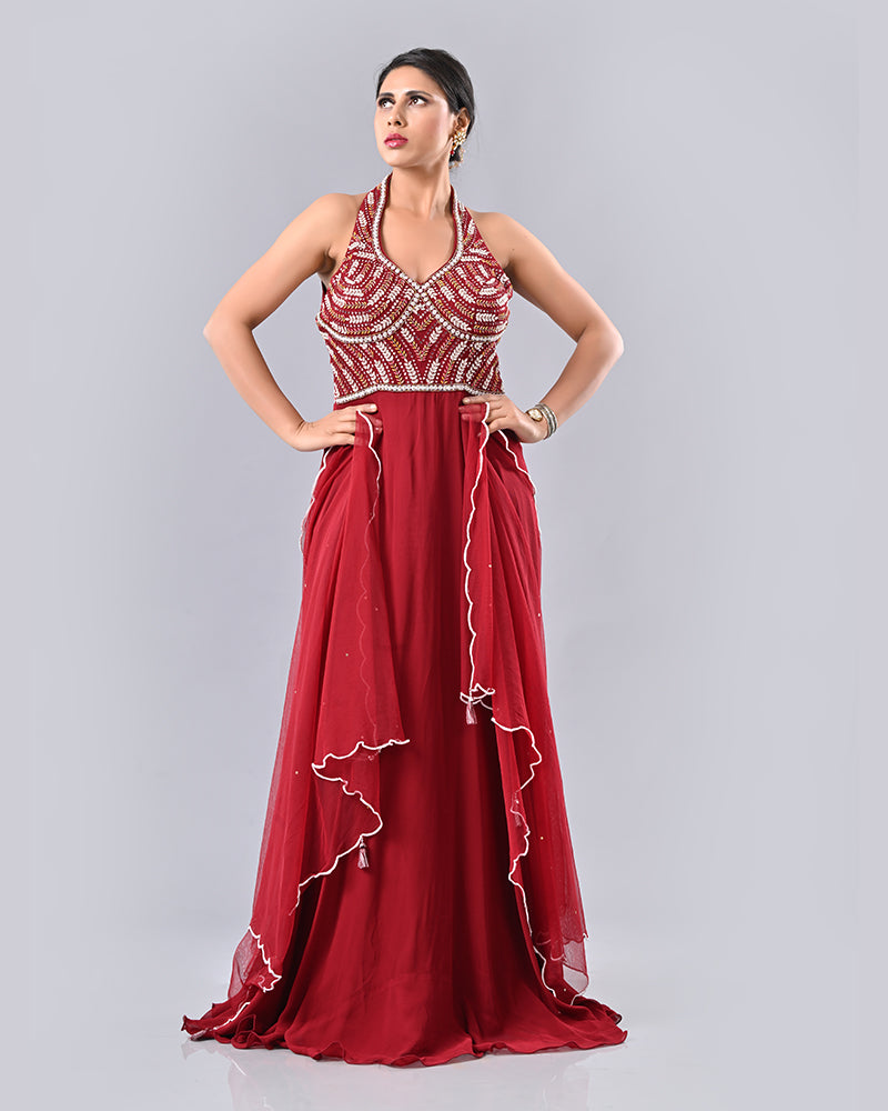 Maroon Radiance Anarkali