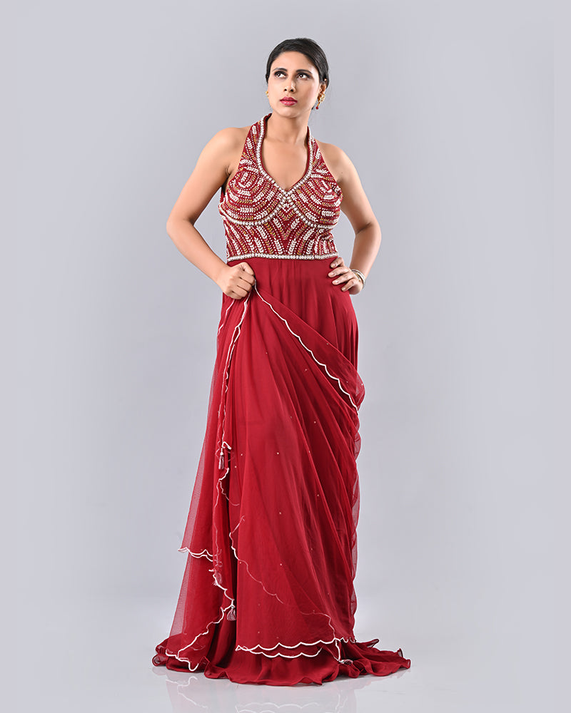 Maroon Radiance Anarkali