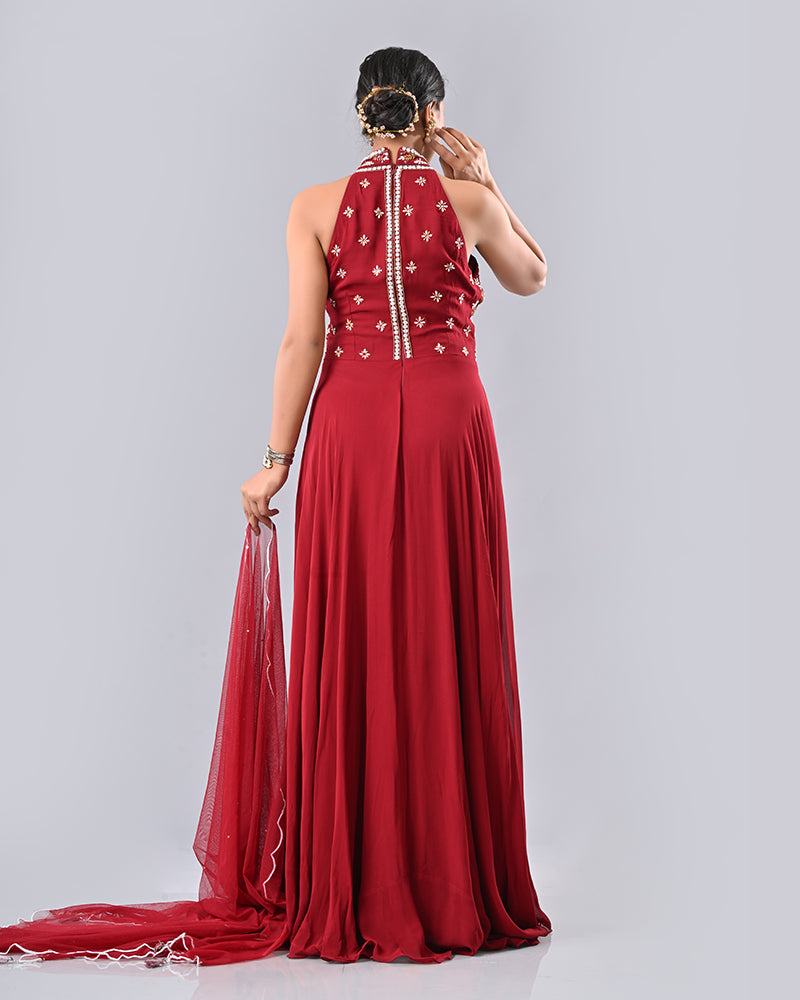 Maroon Radiance Anarkali