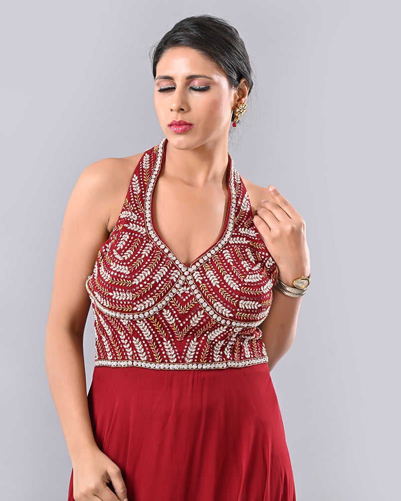 Maroon Radiance Anarkali