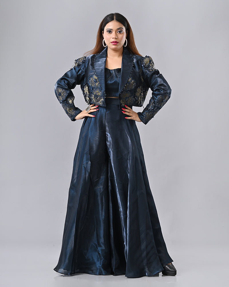 Emerald Luxe Embroidered Ensemble