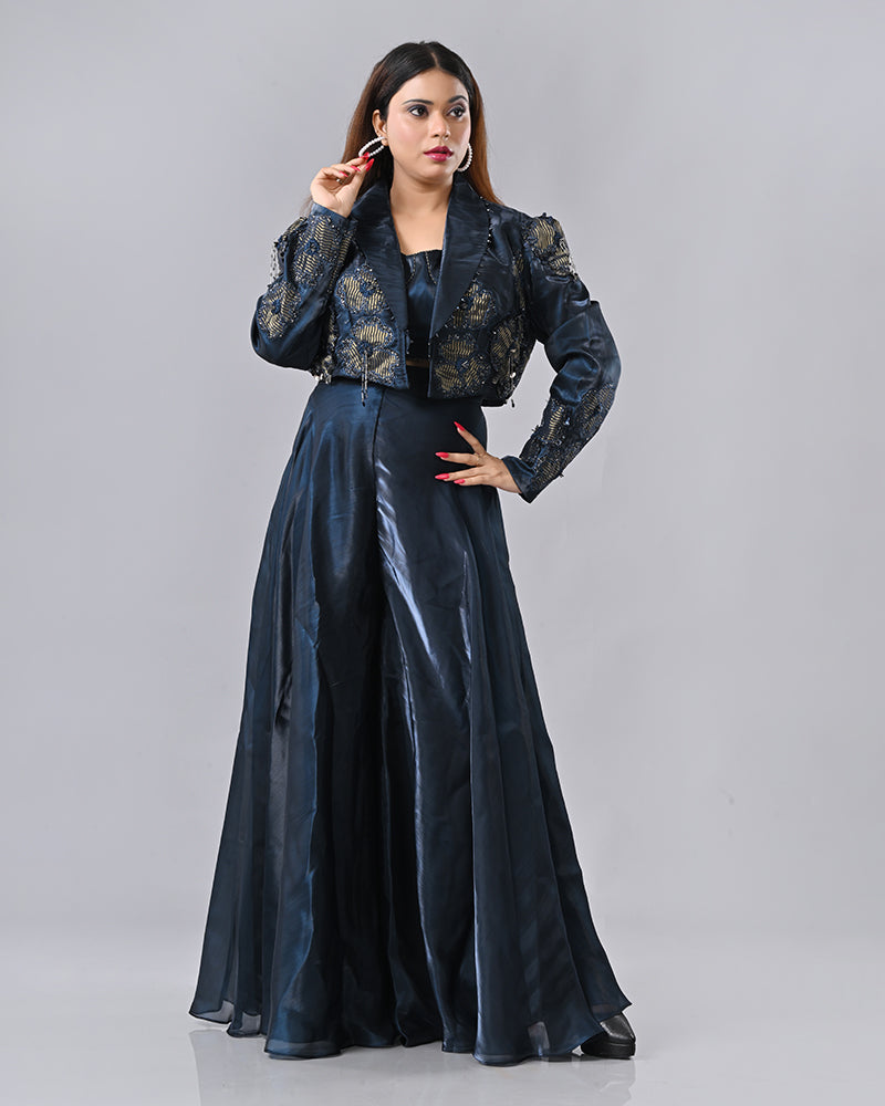 Emerald Luxe Embroidered Ensemble
