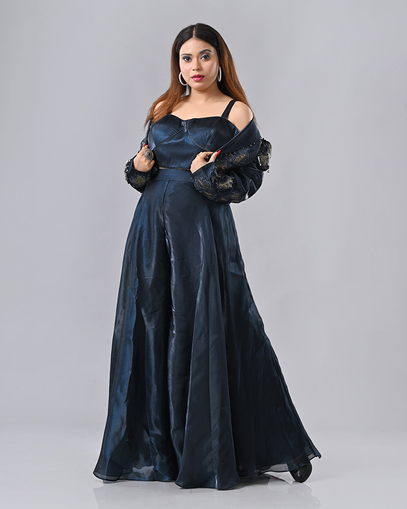 Emerald Luxe Embroidered Ensemble