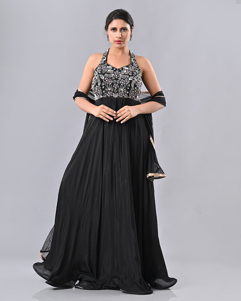 Black Pearl Elegance Anarkali