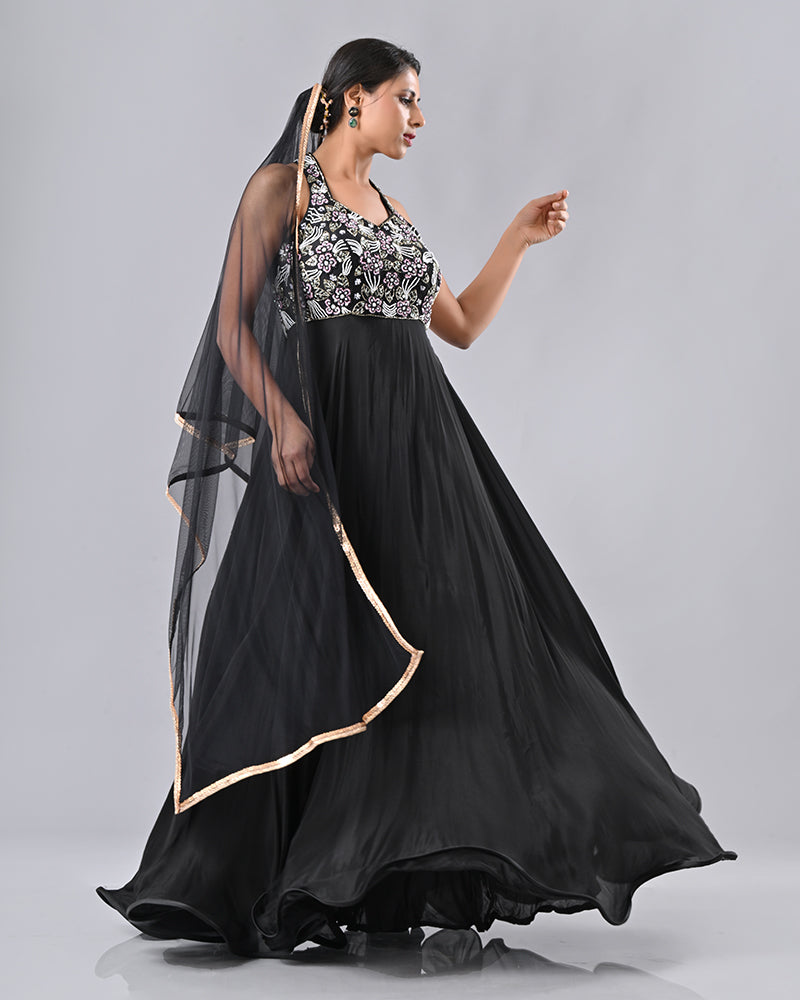 Black Pearl Elegance Anarkali