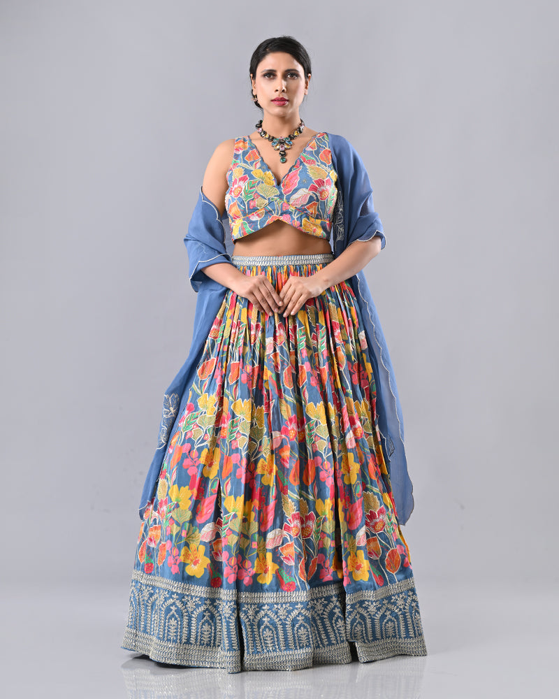 Multi-Colour Zardosi Luxe Lehenga