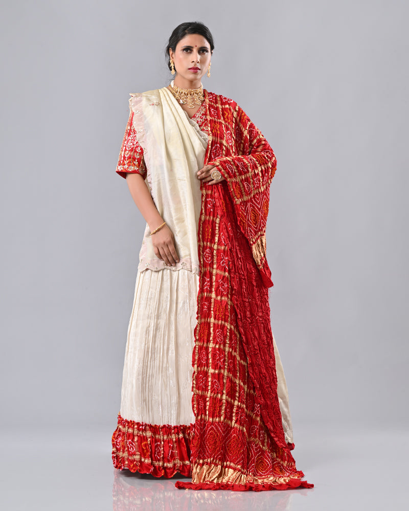 Red Embroidered Grace Dupatta