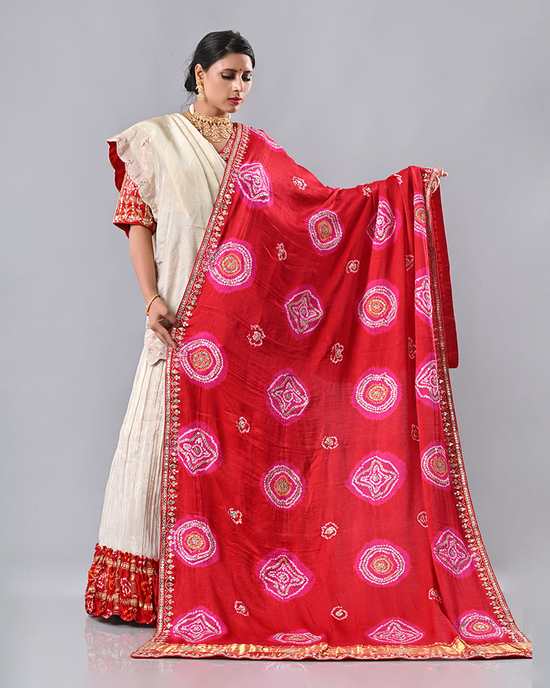 Red Pearl Charm Dupatta