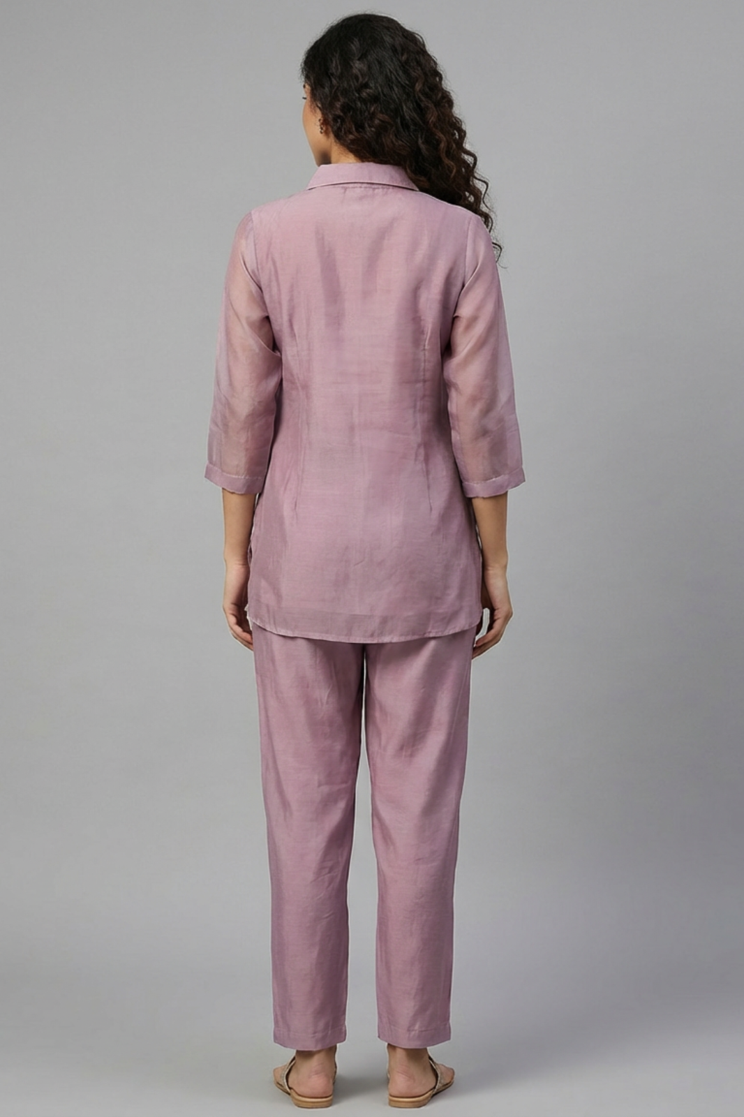 Lavender Chanderi Pearl-Work Coord Set
