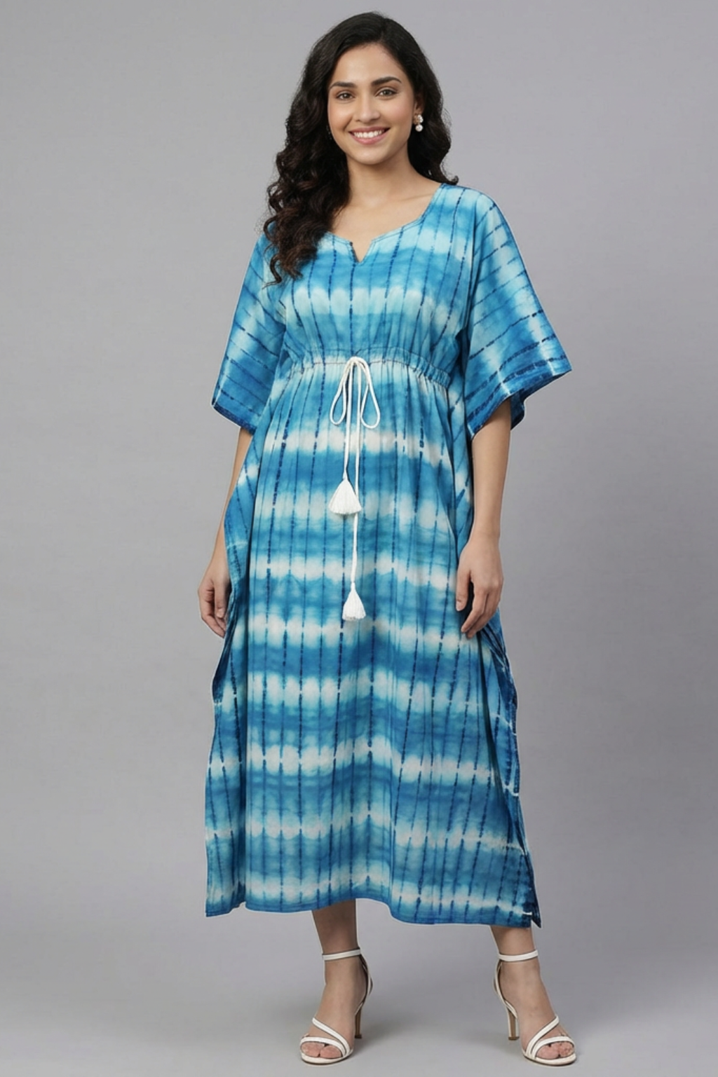 Blue Tie & Dye Pure Cotton Kaftan