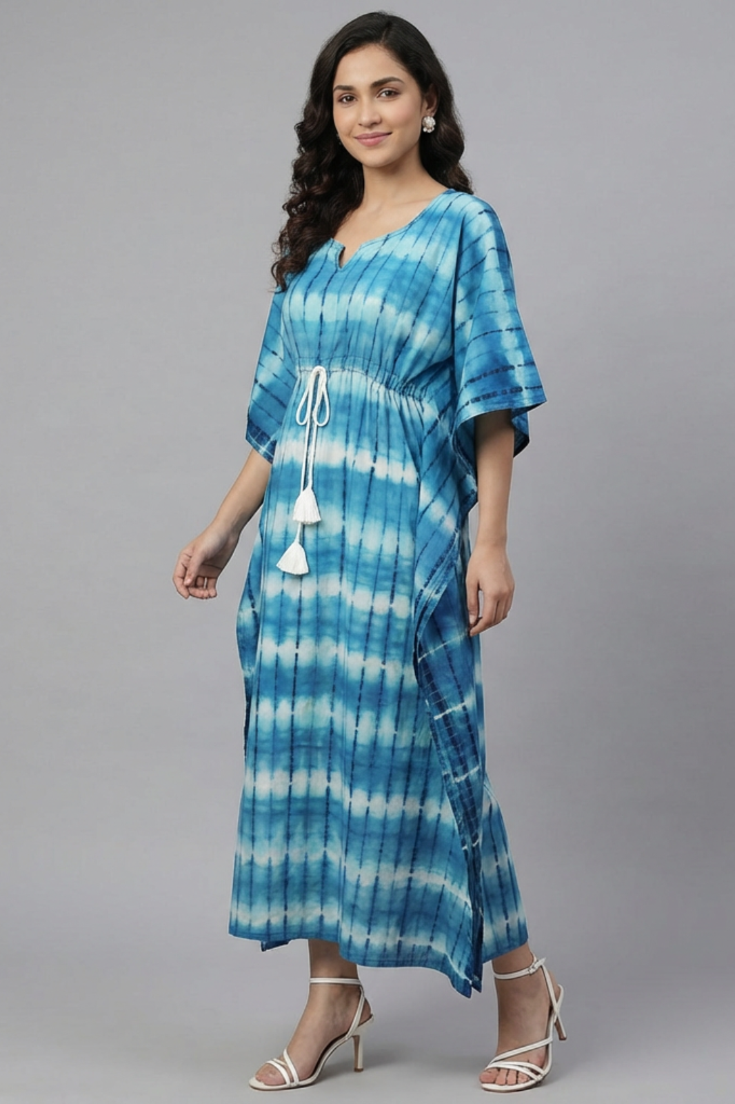 Blue Tie & Dye Pure Cotton Kaftan