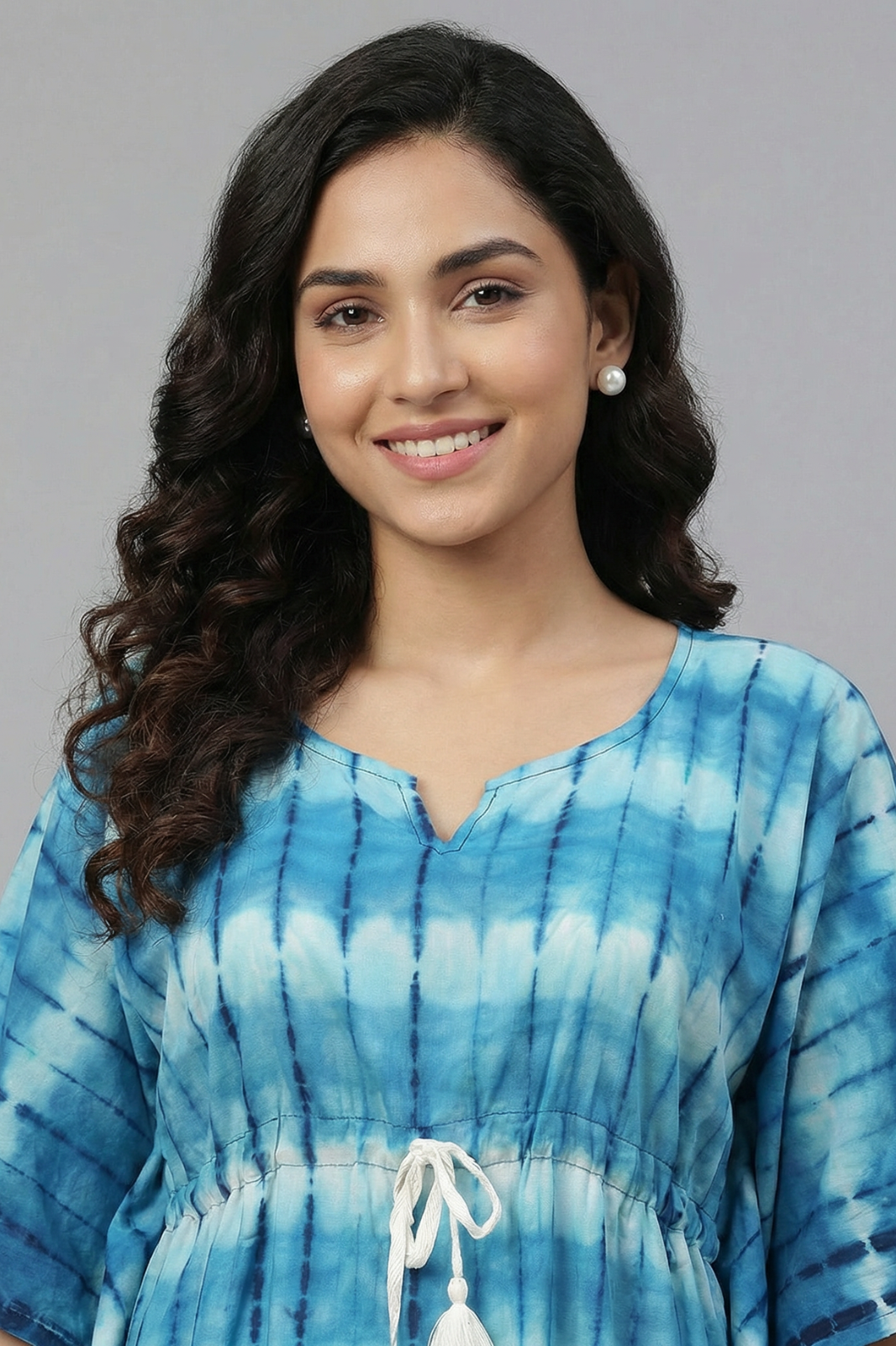 Blue Tie & Dye Pure Cotton Kaftan