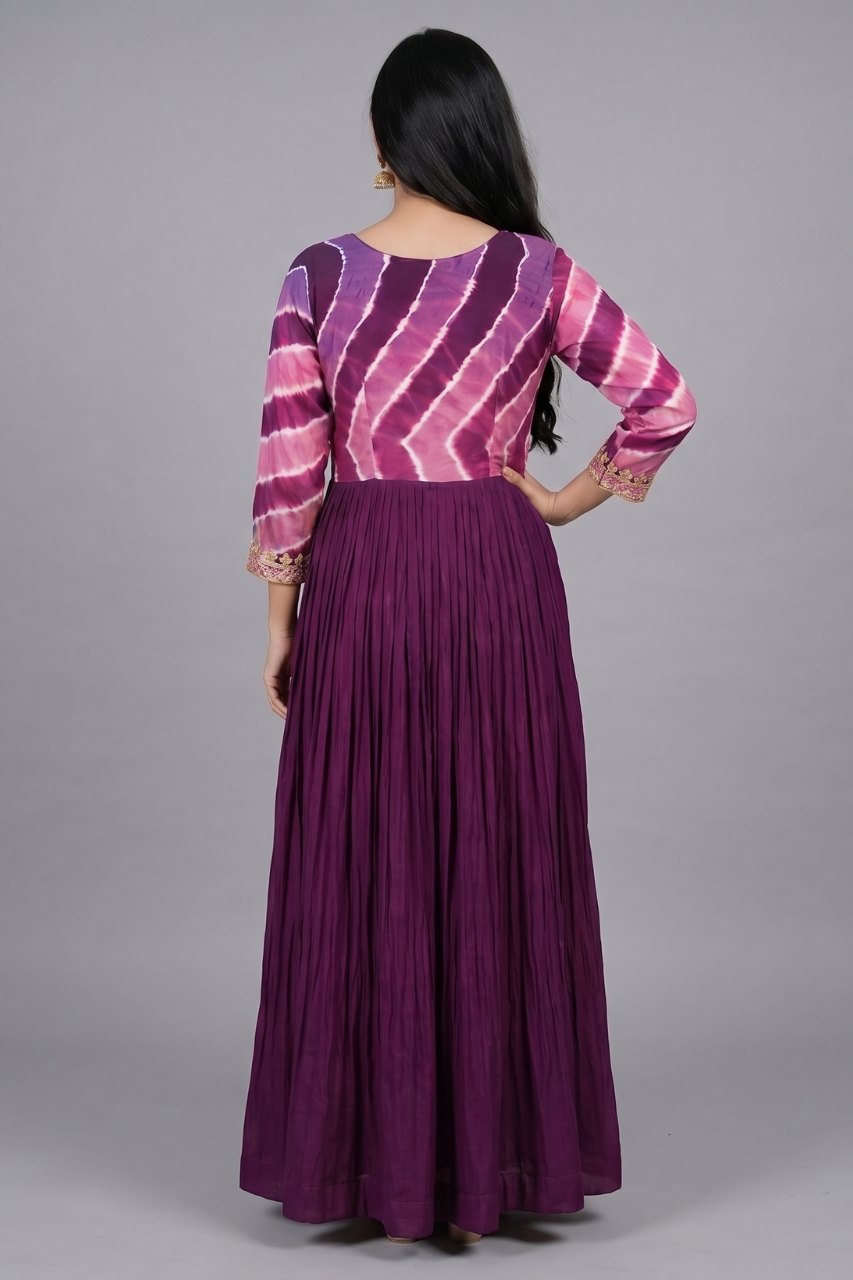 Purple Organza and Chiffon Gown