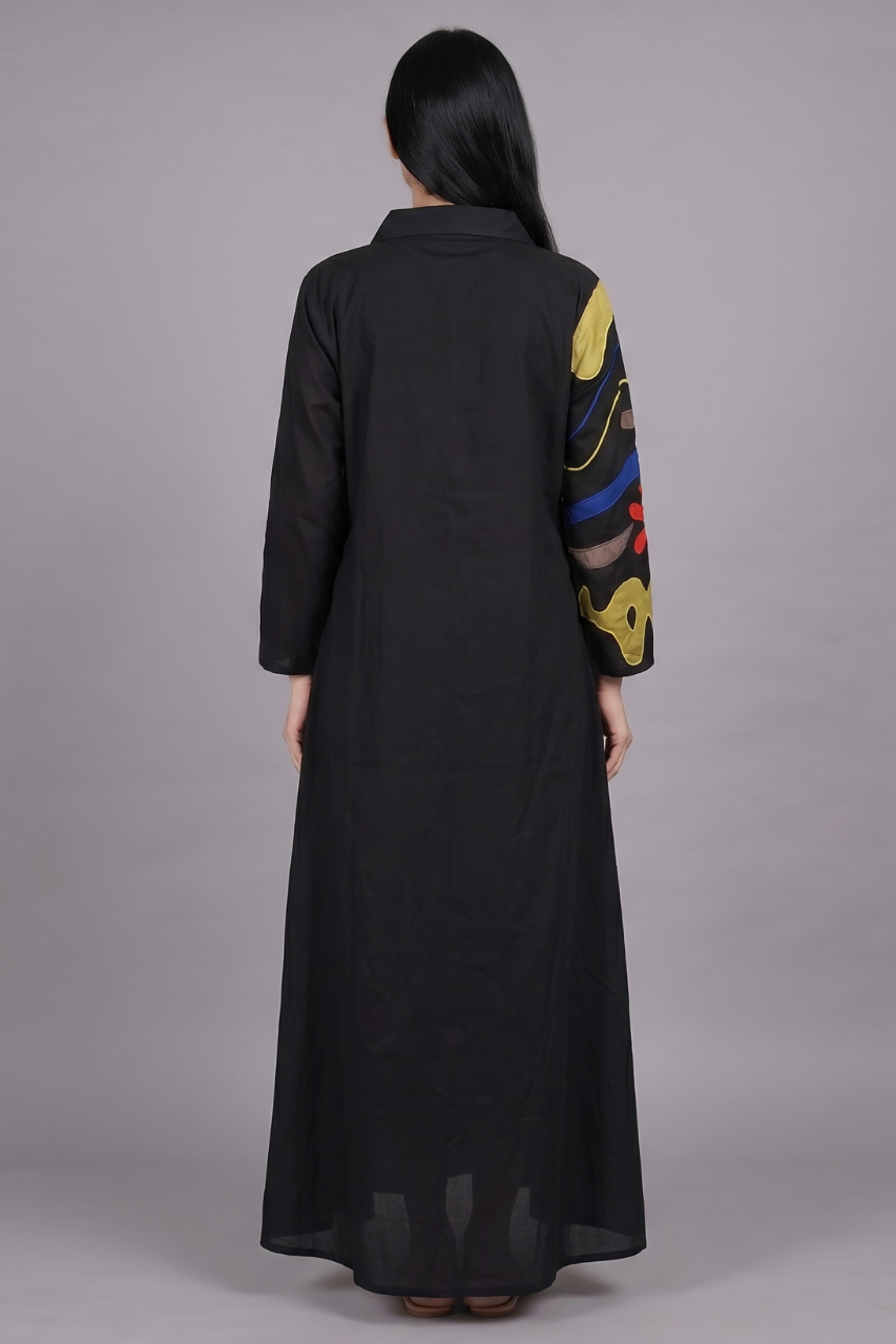 Artisanal Earth-Tone Pure Cotton Jacket & Inner Tunic Set