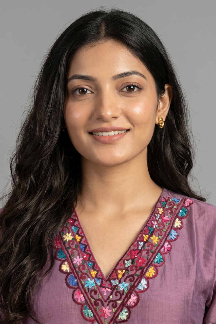 Mauve Cotton Flex Embroidered Kurti