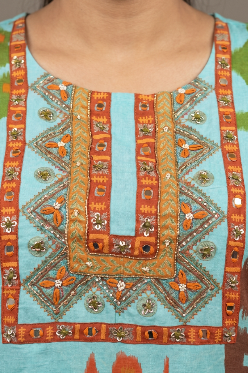 Printed Pure Cotton Co-ord Set in Mint Green