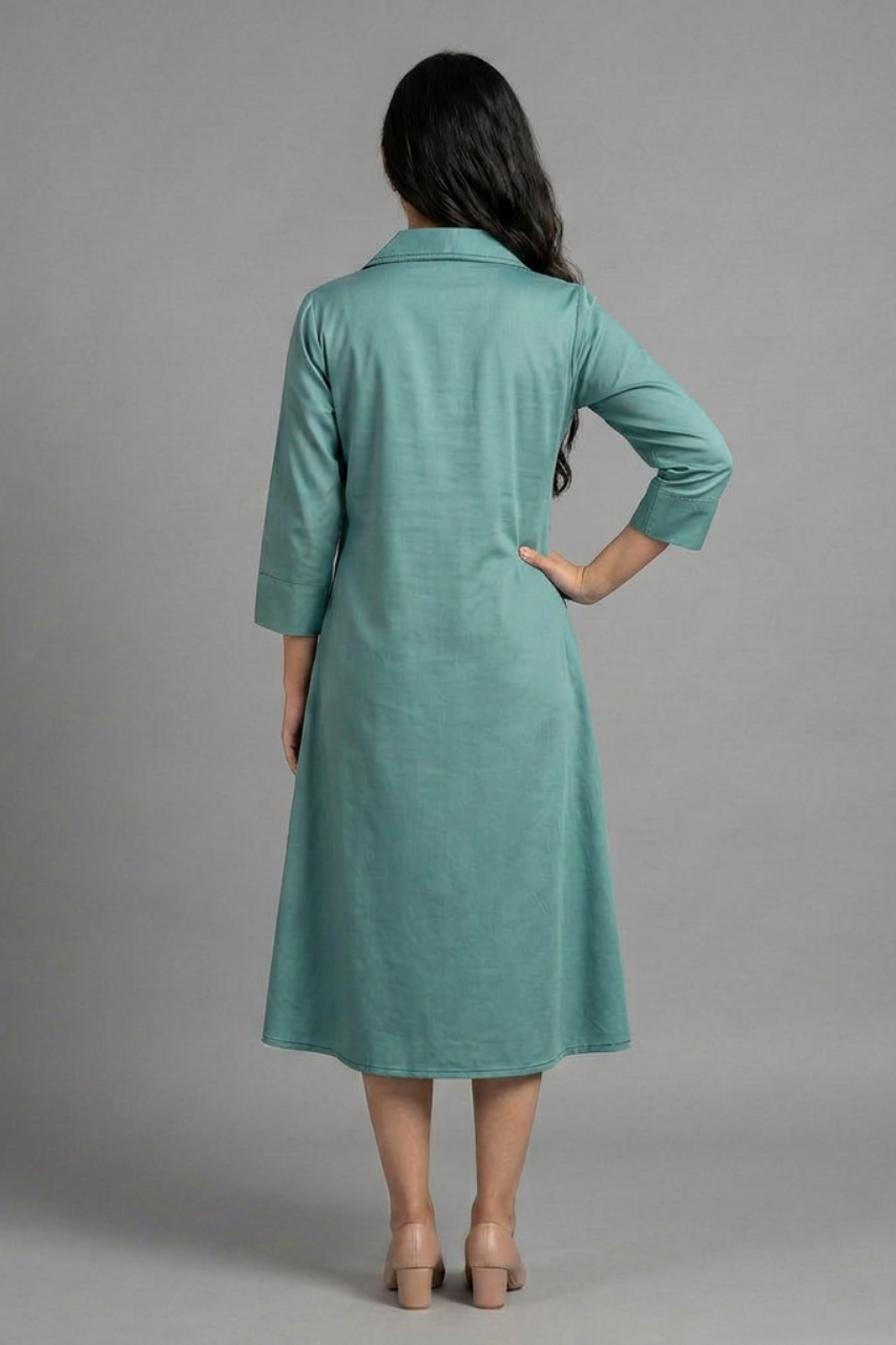 Elegant Teal Wrap-Style Tunic